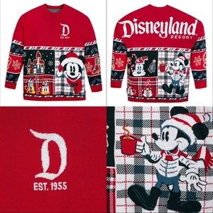 New Disneyland Mickey and Friends Christmas Spirit Jersey Sweater XL